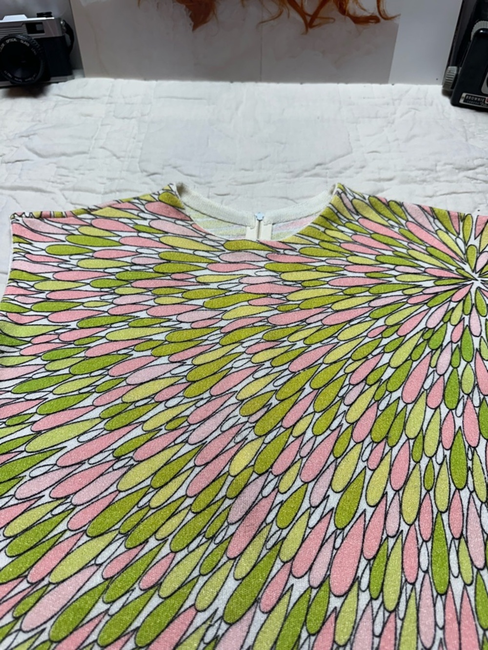 Vintage 60s Mod Petal Print Tank | ILGWU Union Made · Retro Floral Top - Picture 4 of 11